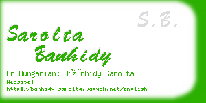 sarolta banhidy business card